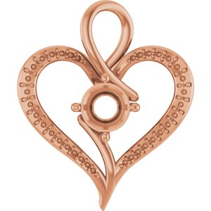 18K Rose Gold 7 mm Round Pendant Mounting – image 2