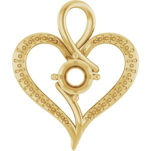18K Yellow Gold 7 mm Round Pendant Mounting – image 2
