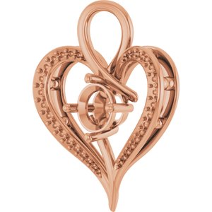 14K Rose Gold 7 mm Round Pendant Mounting – image 4
