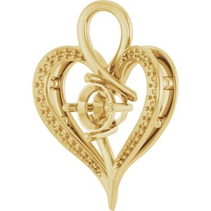 18K Yellow Gold 7 mm Round Pendant Mounting – image 4