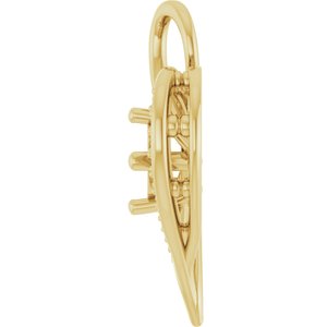 14K Yellow Gold 5x5 mm Cushion Pendant Mounting – image 6