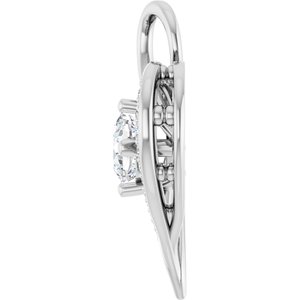 14K White Gold 5x5 mm Cushion Pendant Mounting – image 5