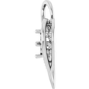 14K X1 White Gold 5x5 mm Cushion Pendant Mounting – image 6