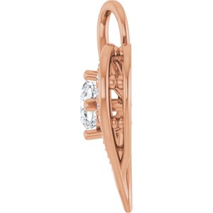 14K Rose Gold 5x5 mm Cushion Pendant Mounting – image 5