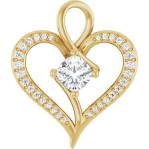 18K Yellow Gold 5x5 mm Cushion Pendant Mounting