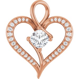 10K Rose Gold 5x5 mm Cushion Pendant Mounting
