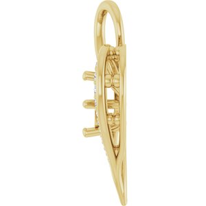 14K Yellow Gold 6.5 mm Round 1/5 CTW Natural Diamond Semi-Set Pendant – image 6