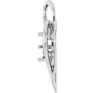 14K White Gold 6.5 mm Round 1/5 CTW Natural Diamond Semi-Set Pendant – image 6