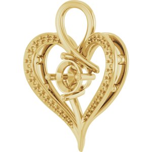 14K Yellow Gold 6.5 mm Round Pendant Mounting – image 4