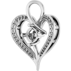 Platinum 5x5 mm Cushion Pendant Mounting – image 4