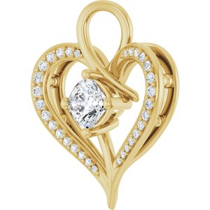 10K Yellow Gold 5x5 mm Cushion Pendant Mounting – image 3