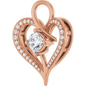 10K Rose Gold 5x5 mm Cushion Pendant Mounting – image 3