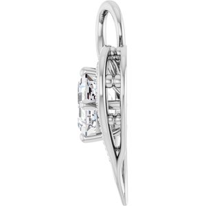 10K White Gold 7x7 mm Asscher Pendant Mounting – image 5