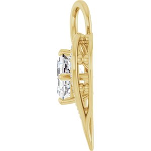 14K Yellow Gold 7x7 mm Asscher Pendant Mounting – image 5