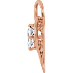 10K Rose Gold 7x7 mm Asscher Pendant Mounting – image 5