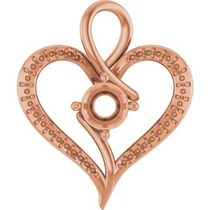 18K Rose Gold 6.5 mm Round Pendant Mounting – image 2