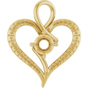 14K Yellow Gold 6.5 mm Round Pendant Mounting – image 2