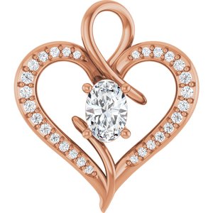 10K Rose Gold 6x4 mm Oval Pendant Mounting