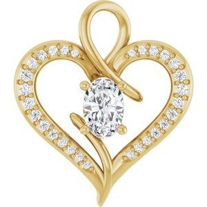 18K Yellow Gold 6x4 mm Oval Pendant Mounting