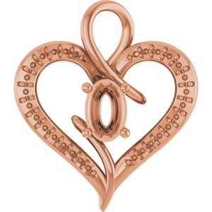 14K Rose Gold 6x4 mm Oval Pendant Mounting – image 2