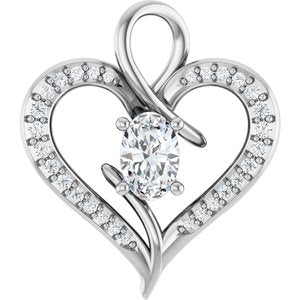 Platinum 6x4 mm Oval Pendant Mounting
