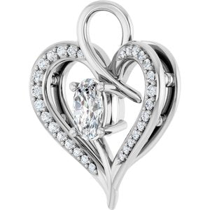 10K White Gold 6x4 mm Oval Pendant Mounting – image 3