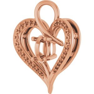 14K Rose Gold 6x4 mm Oval Pendant Mounting – image 4
