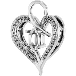 18K White Gold 6x4 mm Oval Pendant Mounting – image 4
