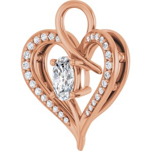 14K Rose Gold 6x4 mm Oval Pendant Mounting – image 3