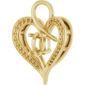 18K Yellow Gold 6x4 mm Oval Pendant Mounting – image 4
