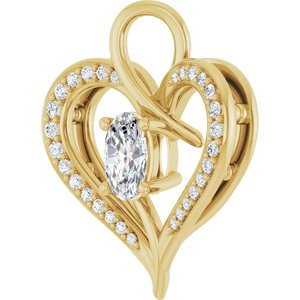 18K Yellow Gold 6x4 mm Oval Pendant Mounting – image 3