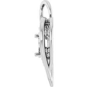 10K White Gold 6x4 mm Oval Pendant Mounting – image 6