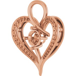18K Rose Gold 6 mm Round Pendant Mounting – image 4