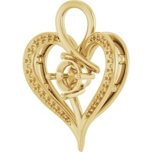 18K Yellow Gold 6 mm Round Pendant Mounting – image 4