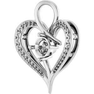 10K White Gold 6 mm Round Pendant Mounting – image 4