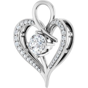 Sterling Silver 6 mm Round 1/5 CTW Natural Diamond Semi-Set Pendant – image 3