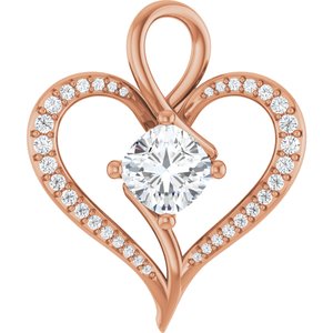 10K Rose Gold 7x7 mm Cushion Pendant Mounting