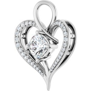 14K X1 White Gold 7x7 mm Cushion Pendant Mounting – image 3