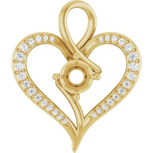 14K Yellow Gold 6 mm Round 1/5 CTW Natural Diamond Semi-Set Pendant – image 2