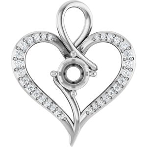 Sterling Silver 6 mm Round 1/5 CTW Natural Diamond Semi-Set Pendant – image 2