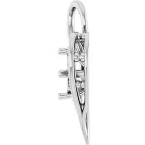 14K X1 White Gold 7x7 mm Cushion Pendant Mounting – image 6