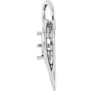Platinum 6 mm Round 1/5 CTW Natural Diamond Semi-Set Pendant – image 6