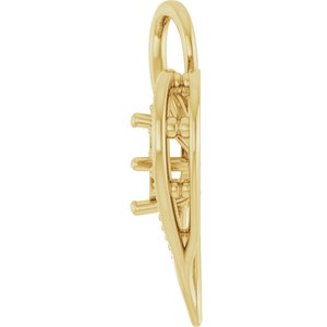 10K Yellow Gold 6 mm Round Pendant Mounting – image 6