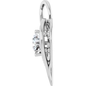 14K White Gold 6 mm Round 1/5 CTW Natural Diamond Semi-Set Pendant – image 5