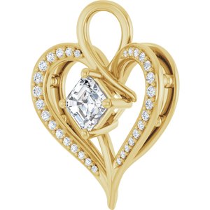 14K Yellow Gold 5x5 mm Asscher Pendant Mounting – image 3