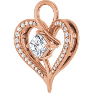 18K Rose Gold 5x5 mm Asscher Pendant Mounting – image 3