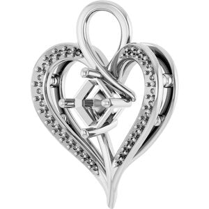 Sterling Silver 5x5 mm Asscher Pendant Mounting – image 4