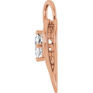 10K Rose Gold 5x5 mm Asscher Pendant Mounting – image 5
