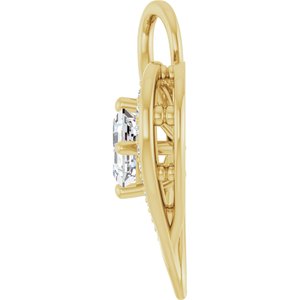 14K Yellow Gold 5x5 mm Asscher Pendant Mounting – image 5