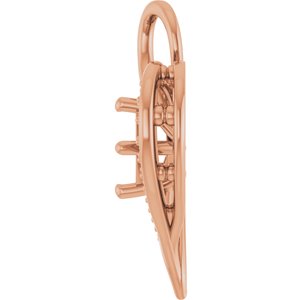 14K Rose Gold 5x5 mm Asscher Pendant Mounting – image 6